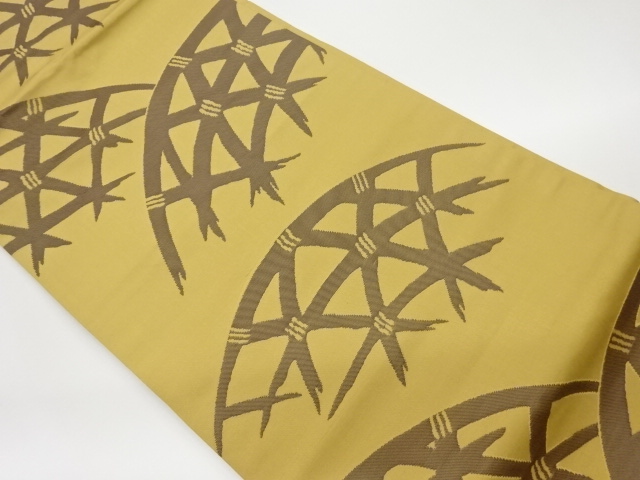 JAPANESE KIMONO / VINTAGE NAGOYA OBI / WOVEN FENCE PATTERN